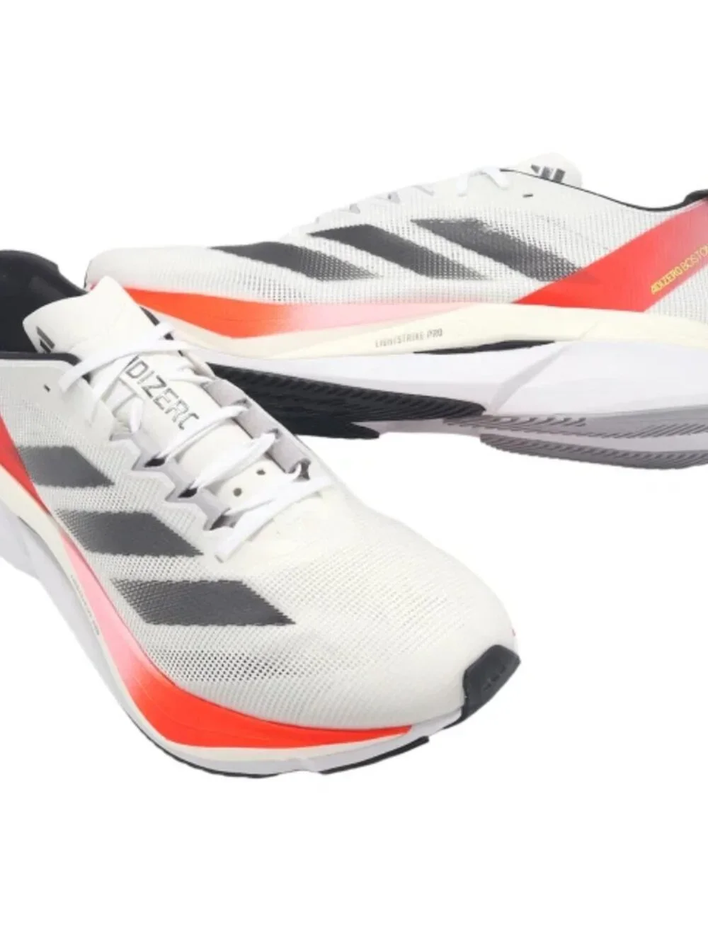 adidas Adizero Boston 12 M Unisex Running Shoes White Solor Red IF9210 NEW